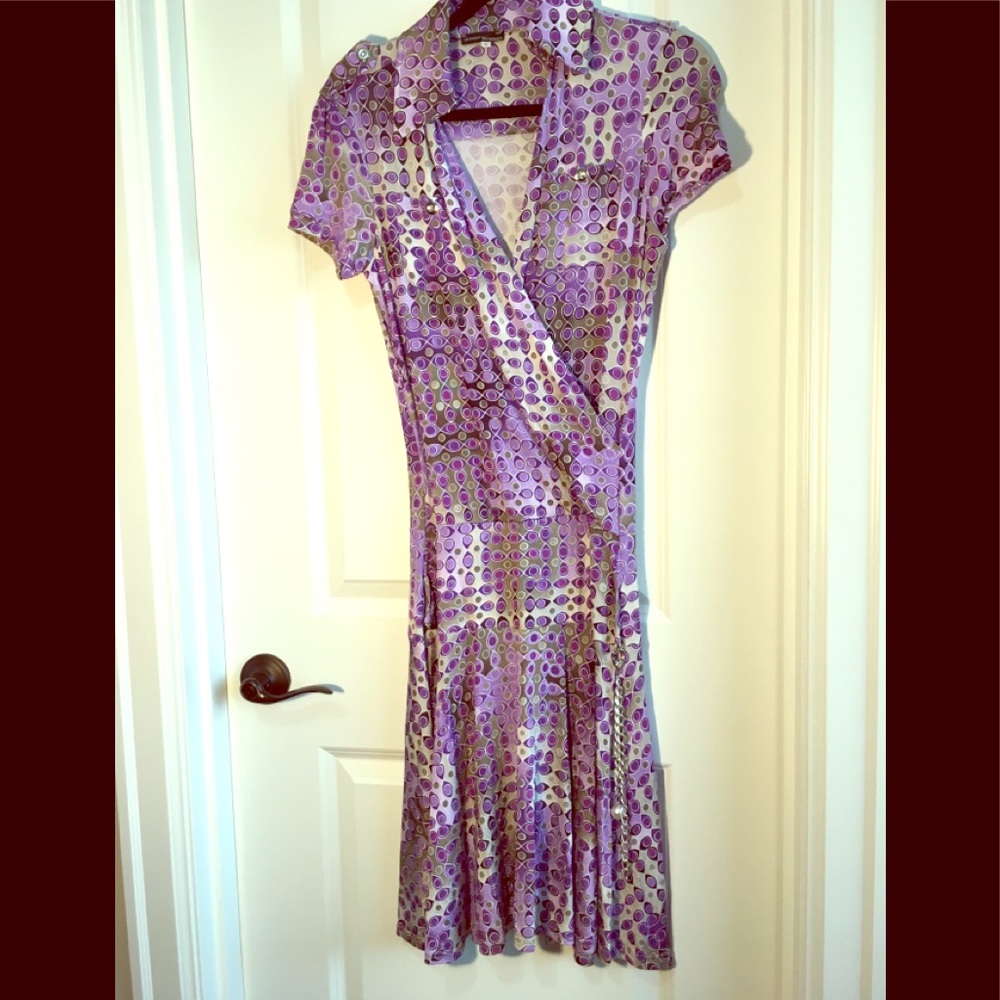 ❤️ Purple Dot Abito Cady Dress NWT Small